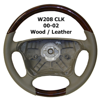 W208 CLK 00-02 Steering Wheel Wood Leather
