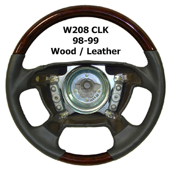 W208 CLK 98-99 Steering Wheel Wood Leather