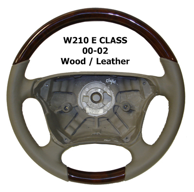 W210 E Class 00-02 Steering Wheel Wood Leather