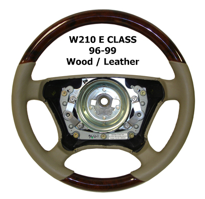 W210 E Class 96-99 Steering Wheel Wood Leather