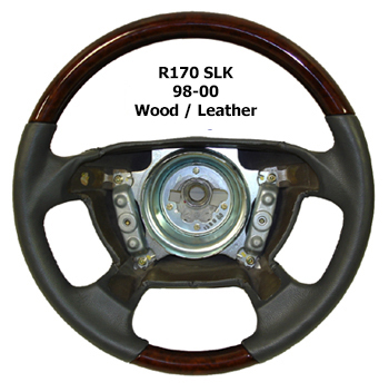 R170 SLK 98-00 Steering Wheel Wood Leather