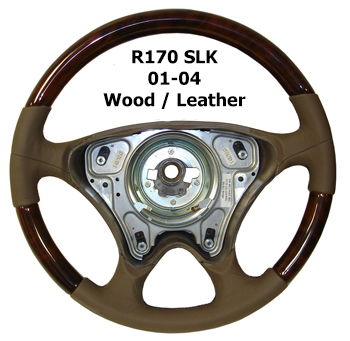 R170 SLK 01-04 Steering Wheel Wood Leather