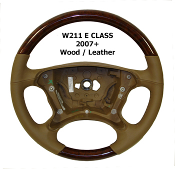 W211 E Class 07+ Steering Wheel Wood Leather