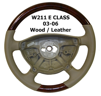 W211 E Class 03-06 Steering Wheel Wood Leather